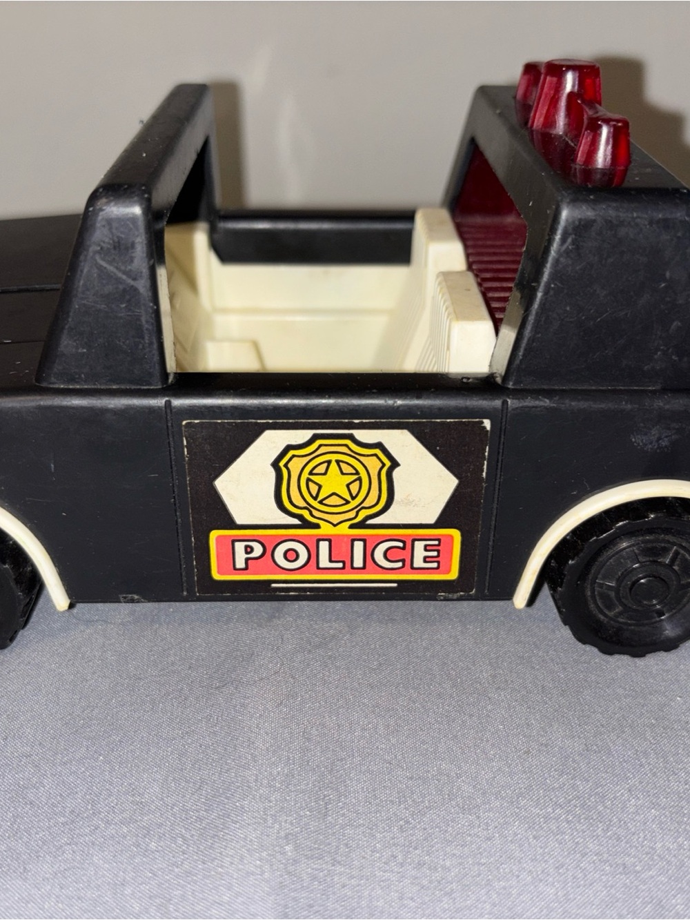 Fisher-Price Black and White Police Patrol Truck with Red Lights